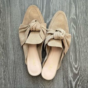 Camel open back loafer